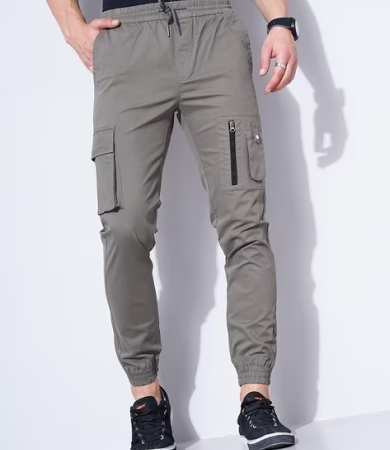 Men Tapered Fit Flat-Front Trousers